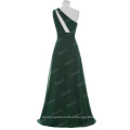 Starzz One Shoulder Long Dark Green Simples vestido de dama de honra Chiffon ST000071-5